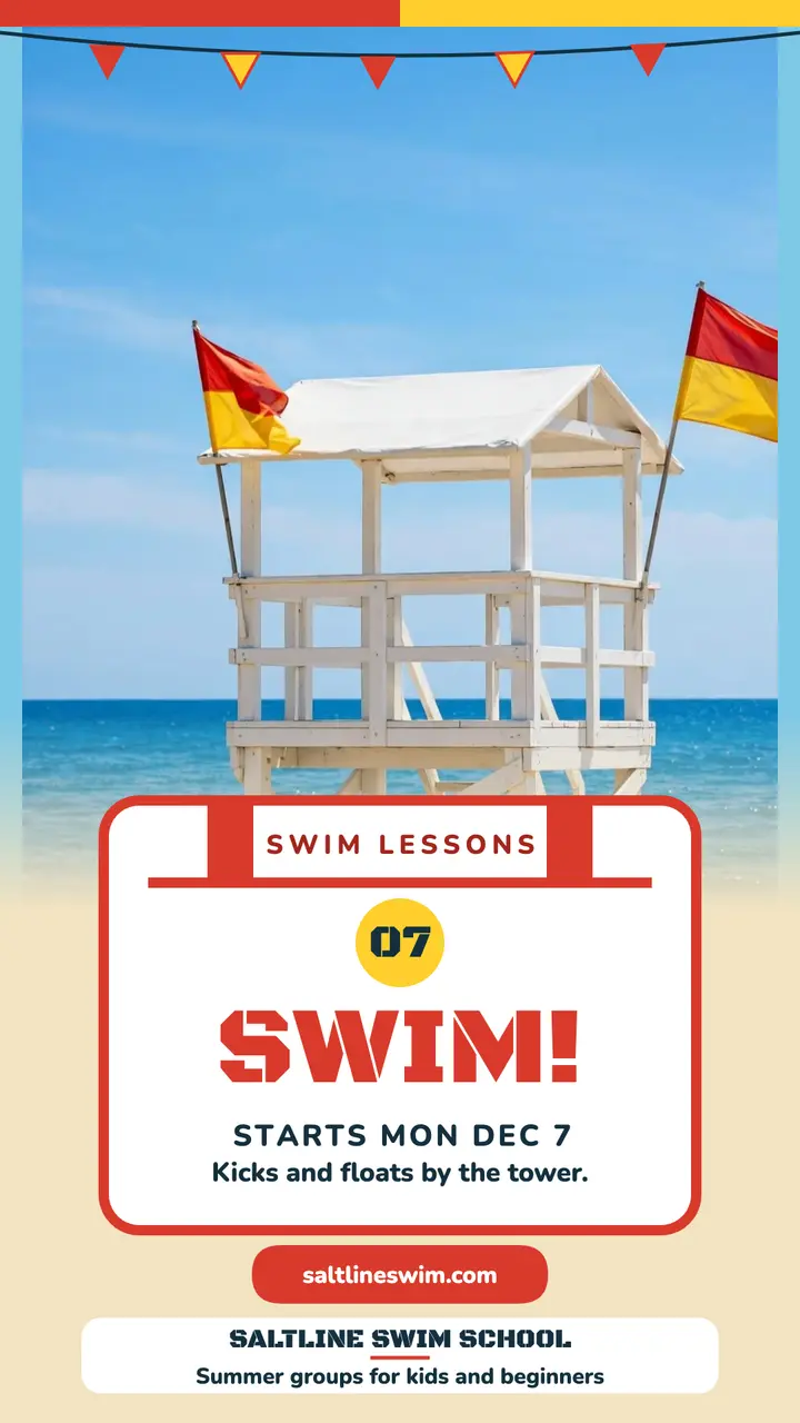 Saltline swim lessons lifeguard story template