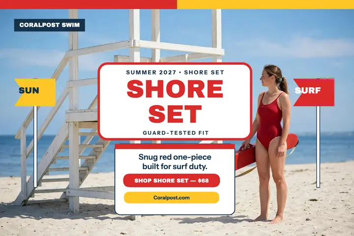 Coralpost Shore Set swim postcard template