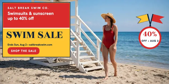 Saltbreak Swim summer sale post template