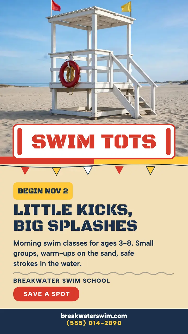 Breakwater swim tots summer story template