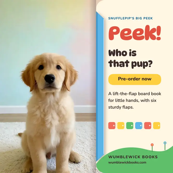 Snufflepip puppy lift-the-flap book pre-order template