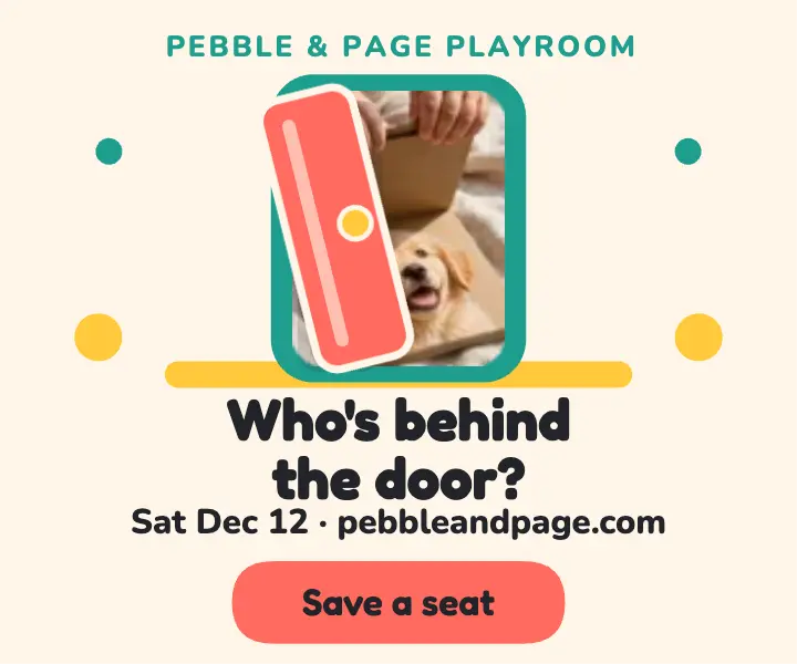 Pebble and Page lift the flap puppy ad template