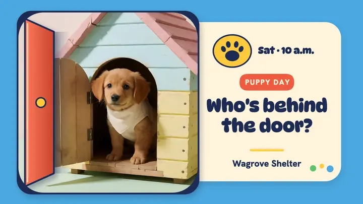 Wagrove Shelter puppy adoption day lift-the-flap thumbnail template