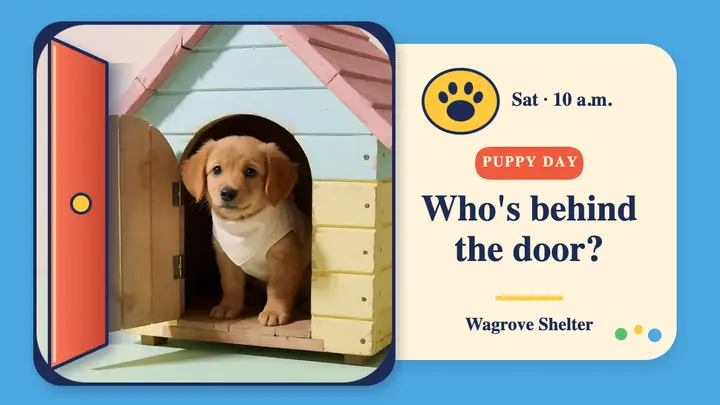 Wagrove Shelter puppy adoption day lift-the-flap thumbnail template