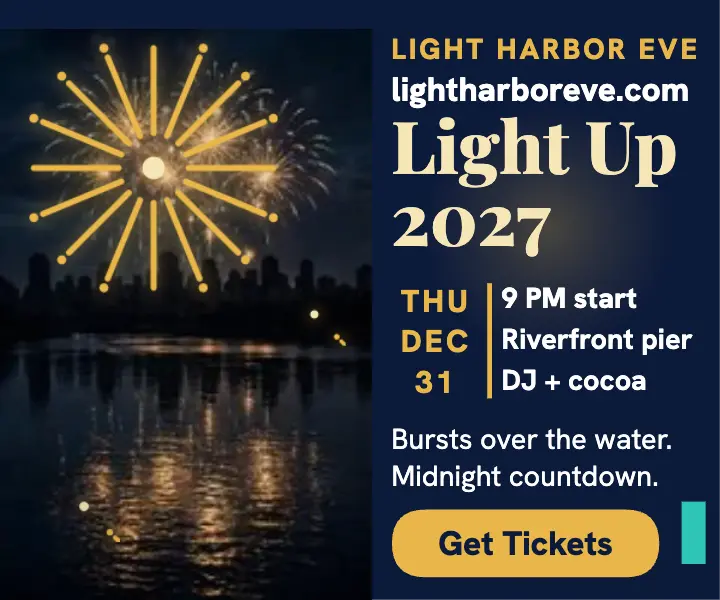 Light Harbor Eve fireworks ad template