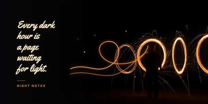 Dark hour light painting quote post template