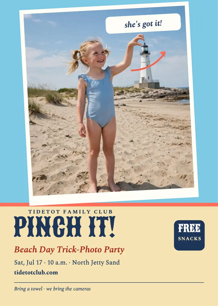 Pinch the lighthouse beach invitation template