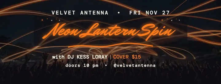 Velvet Antenna neon lantern DJ night cover: dj night facebook cover template