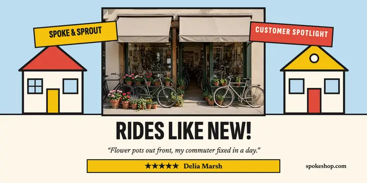 Spoke and Sprout customer review, ligne claire template