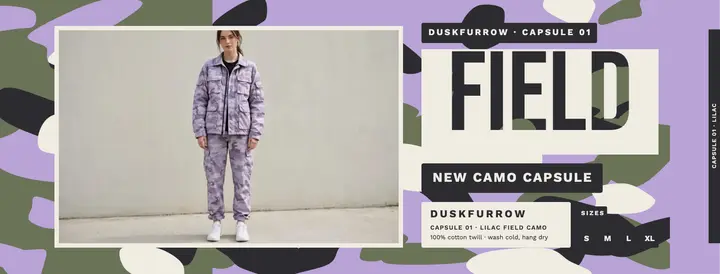 Lilac field capsule streetwear Facebook cover template