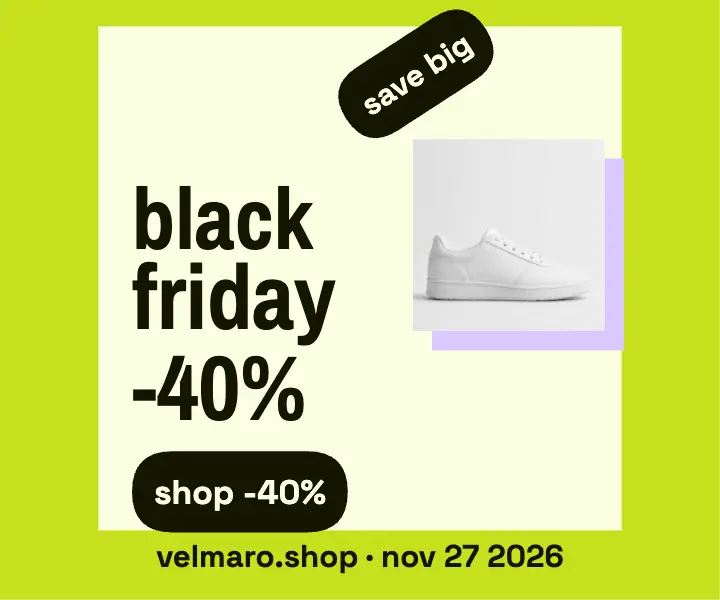 Velmaro Black Friday sneaker sale lime ad template