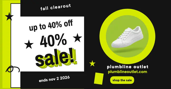 Plumbline fall clearout lime sale post: clearance sale post template