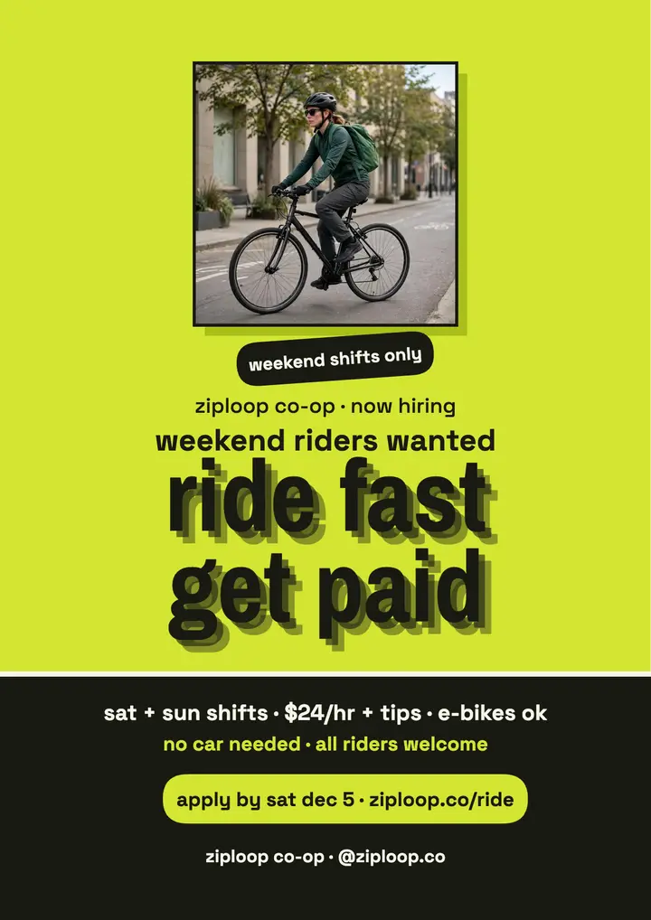 ZipLoop weekend riders lime flyer template