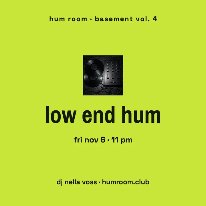 Hum Room basement DJ night lime post template