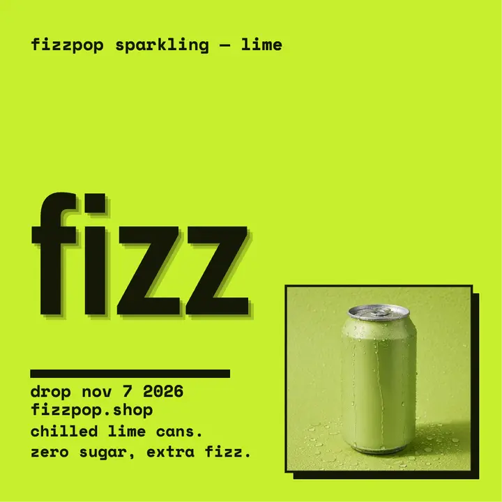 Fizzpop lime sparkling drop teaser template