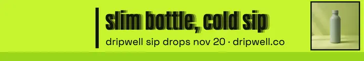 Dripwell slim bottle launch cover template