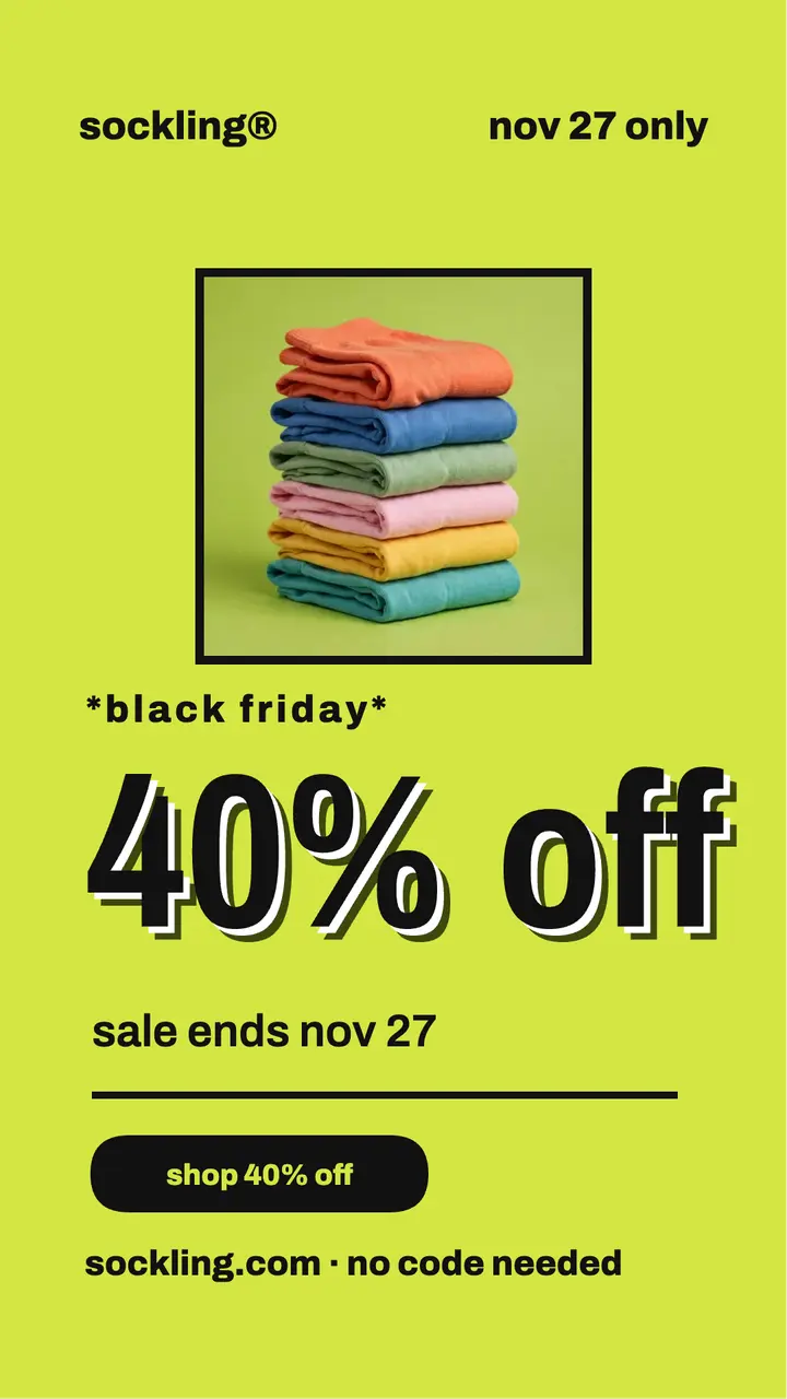 Sockling Black Friday sock sale story template