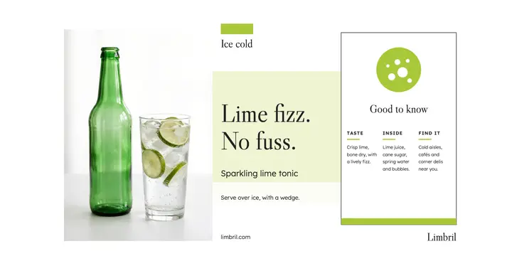 Limbril lime tonic sixties print ad post template