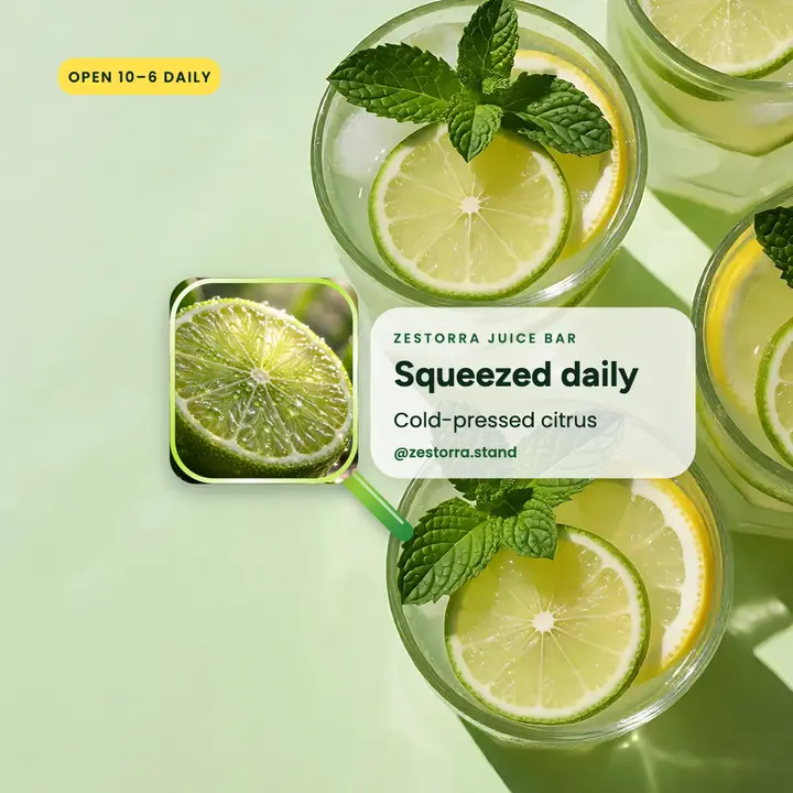 Zestorra limeade stand liquid glass post template