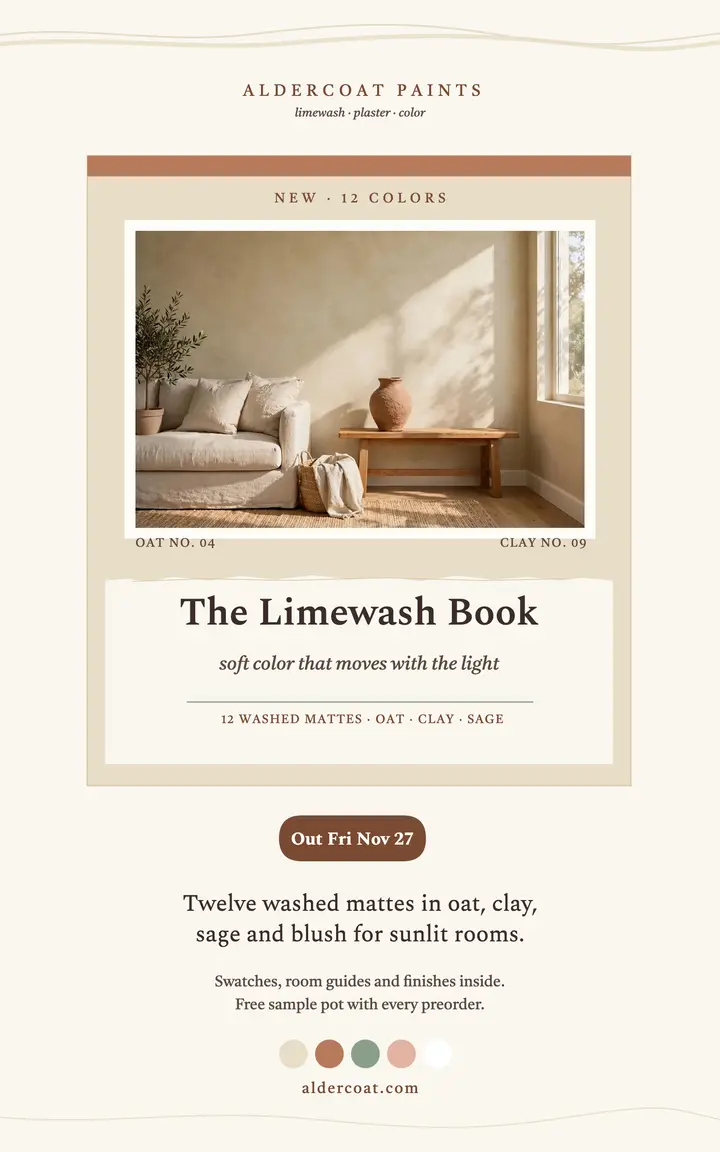 Aldercoat limewash book ebook cover: limewash ebook cover template