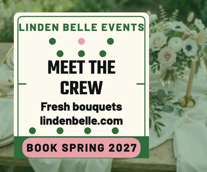 Linden Belle wedding crew lineup ad: wedding team ad template