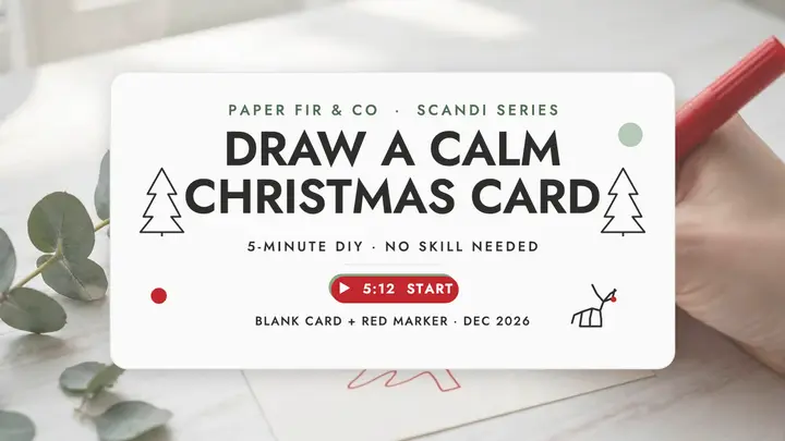 Draw a calm Christmas card thumbnail template
