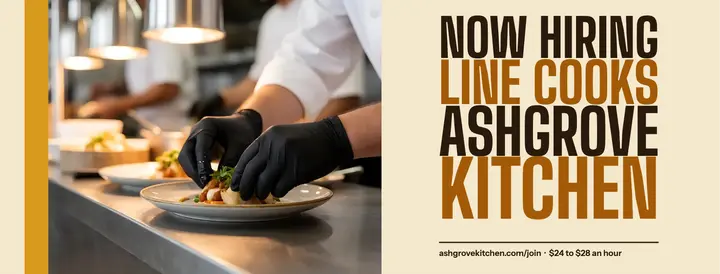 Ashgrove Kitchen line cooks wanted cover template