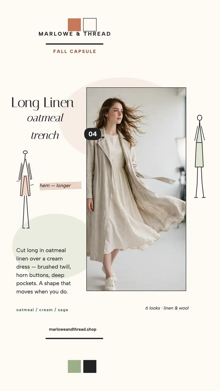 Marlowe and Thread linen capsule croquis story template