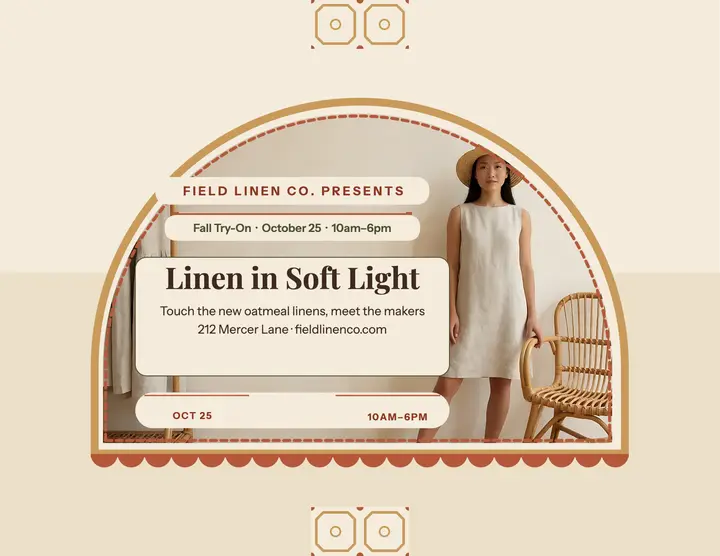 Field Linen fall lookbook cane flyer: fall lookbook flyer template