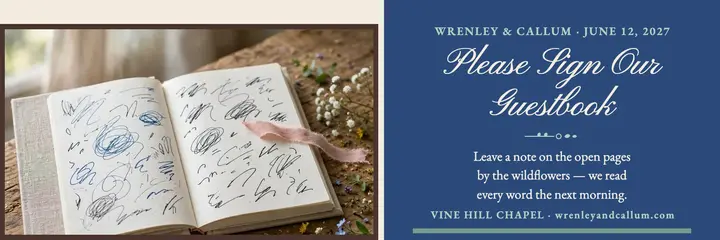 Wrenley and Callum linen guestbook sign template