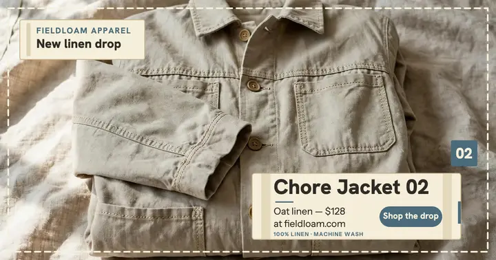 Fieldloam chore jacket drop post template