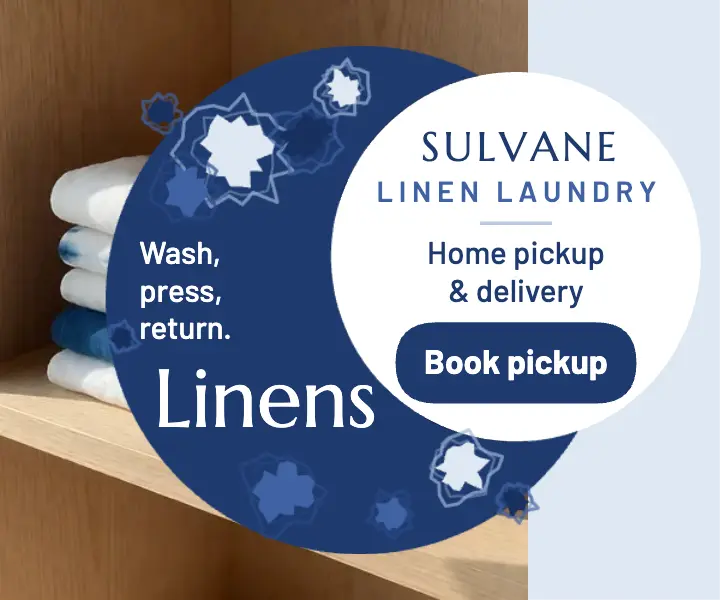 Sulvane linen laundering pickup ad template