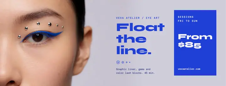 Vexa Atelier liner cover: makeup artist facebook cover template