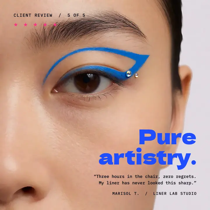 Graphic liner client review post template