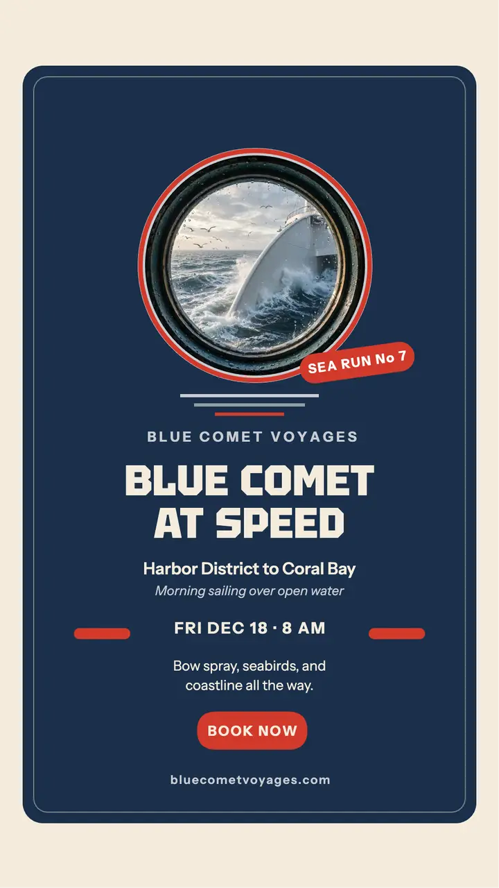 Blue Comet coastal liner voyage story template