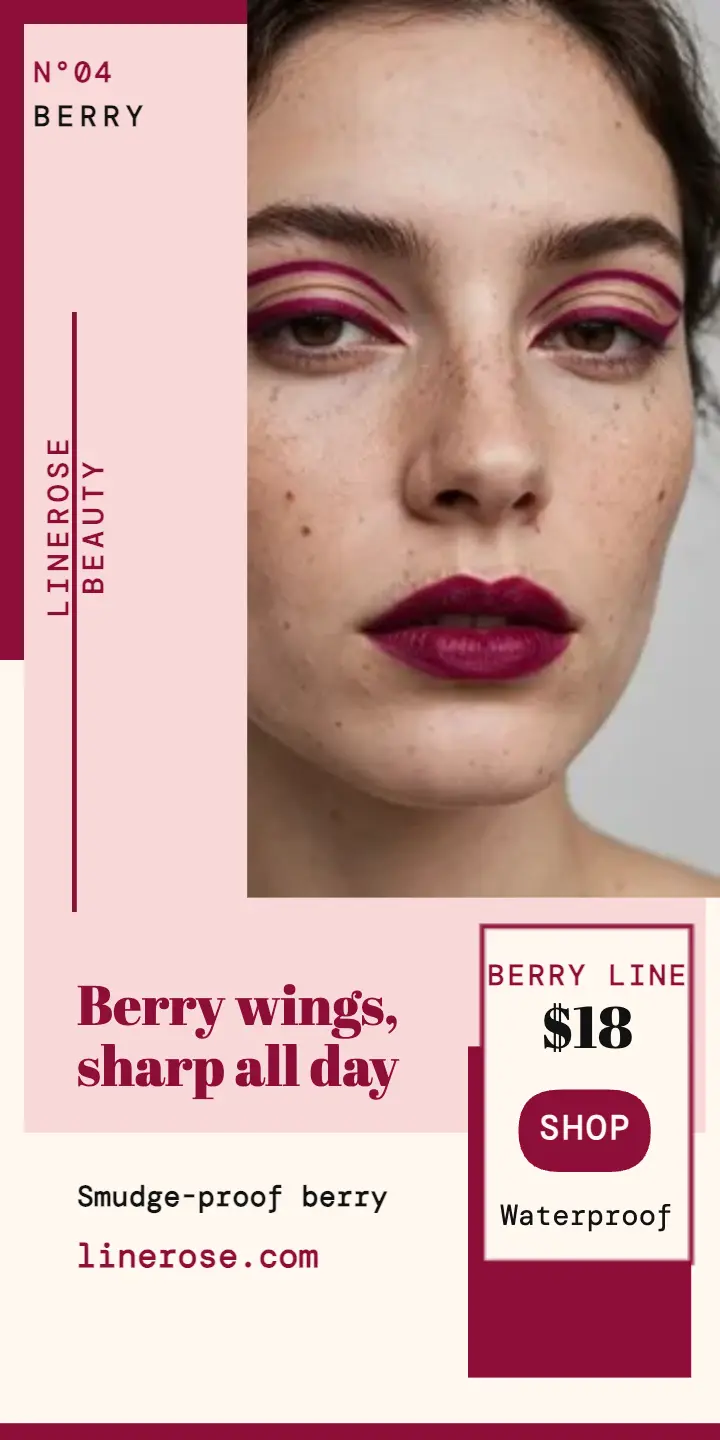 Linerose berry liner half page ad template