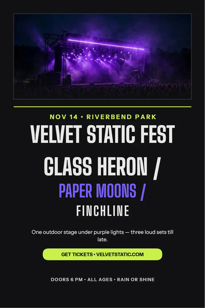Velvet Static Fest night lineup poster: festival lineup poster template