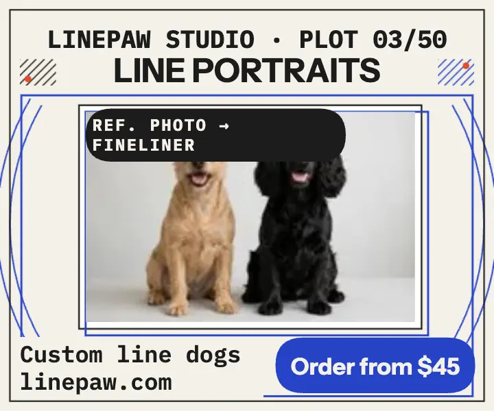 Linepaw custom line pet portraits ad template