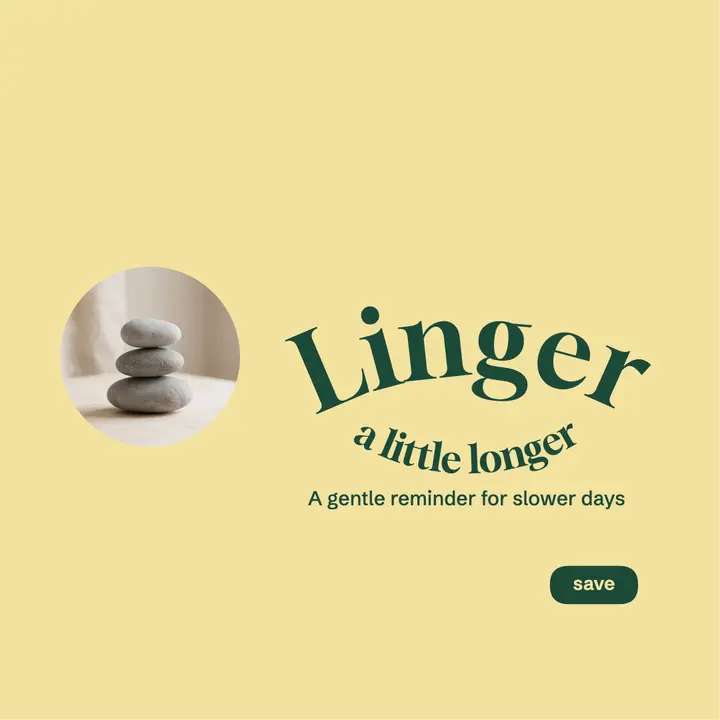 Linger a little longer affirmation post: wellness affirmation post template