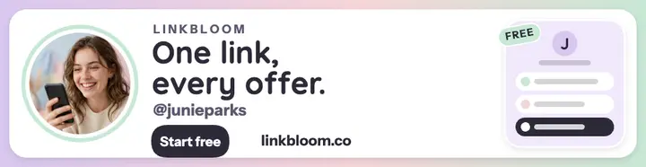 Linkbloom creator billboard ad with Junie Park template