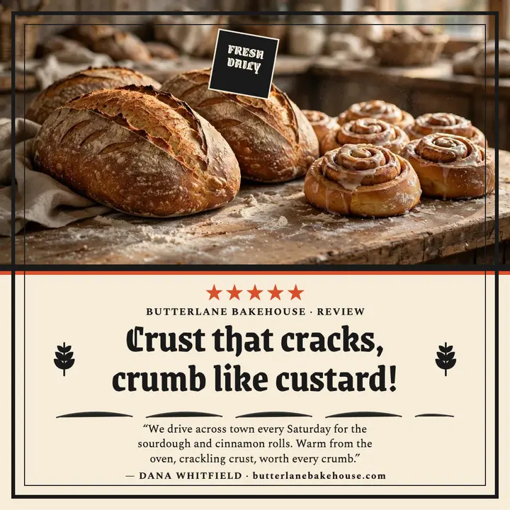Butterlane Bakehouse review card template