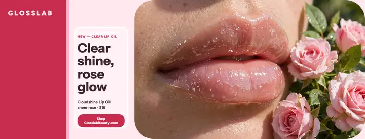Glosslab clear lip oil glass cover template