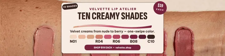 Velvette lipstick swatch banner template
