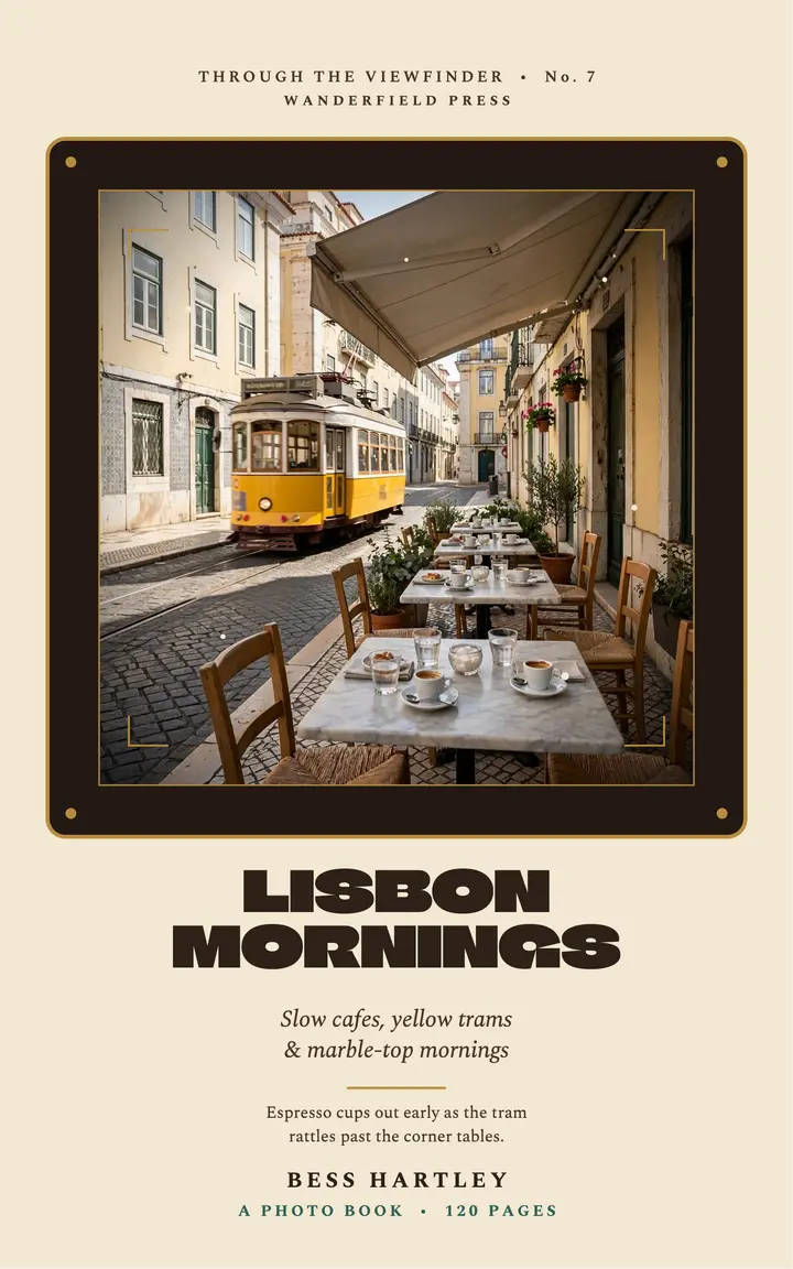 Lisbon Mornings slow cafes photo book template