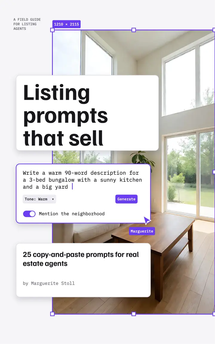Listing prompts ebook, UI fragments template