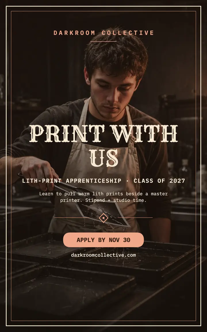 Darkroom Collective lith-print apprentice cover template