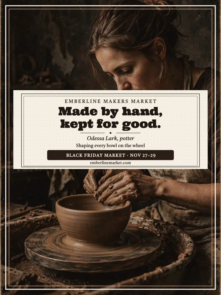 Emberline makers market quote, potter portrait template