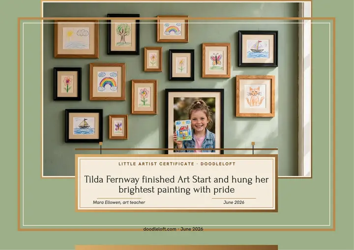 Little artist gallery certificate template