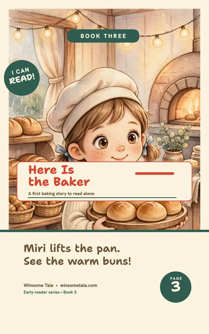 Here Is the Baker early reader cover: early reader ebook cover template