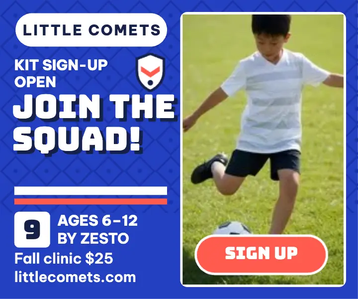 Little Comets soccer kit sign-up ad template